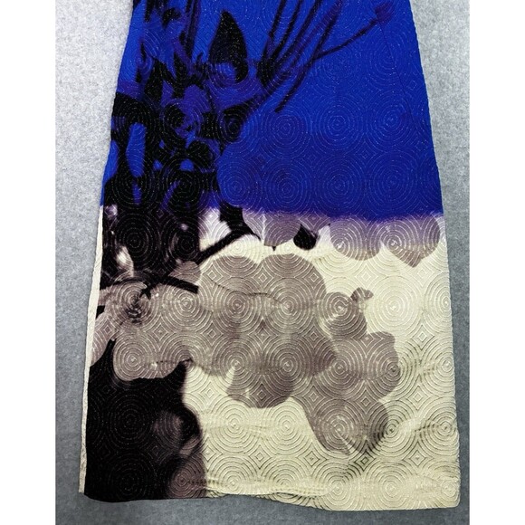 Dries Van Noten Women’s Dress Size 36 (4) Blue Beige Floral Abstract Textured - Picture 2 of 10